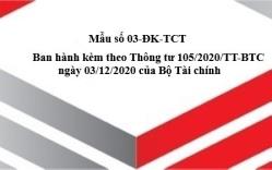 Tờ khai đăng ký thuế mẫu số 03-ĐK-TCT