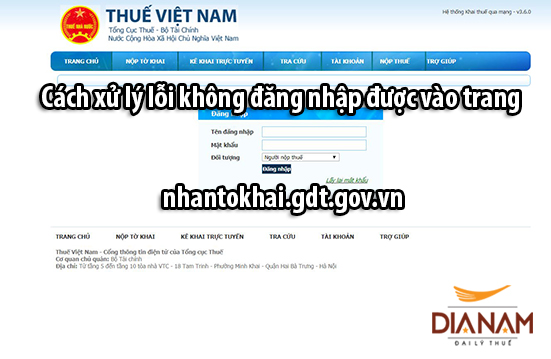 Cách xử lý lỗi không đăng nhập được vào trang nhantokhai.gdt.gov.vn