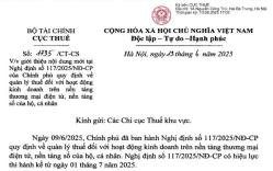 Công văn 1735/CT-CS: Giới thiệu điểm mới Nghị định 117/2025 về quản lý thuế với hoạt động kinh doanh online