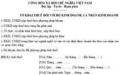 Hướng dẫn điền tờ khai thuế đối với hộ khoán chuyển sang phương pháp kê khai chi tiết
