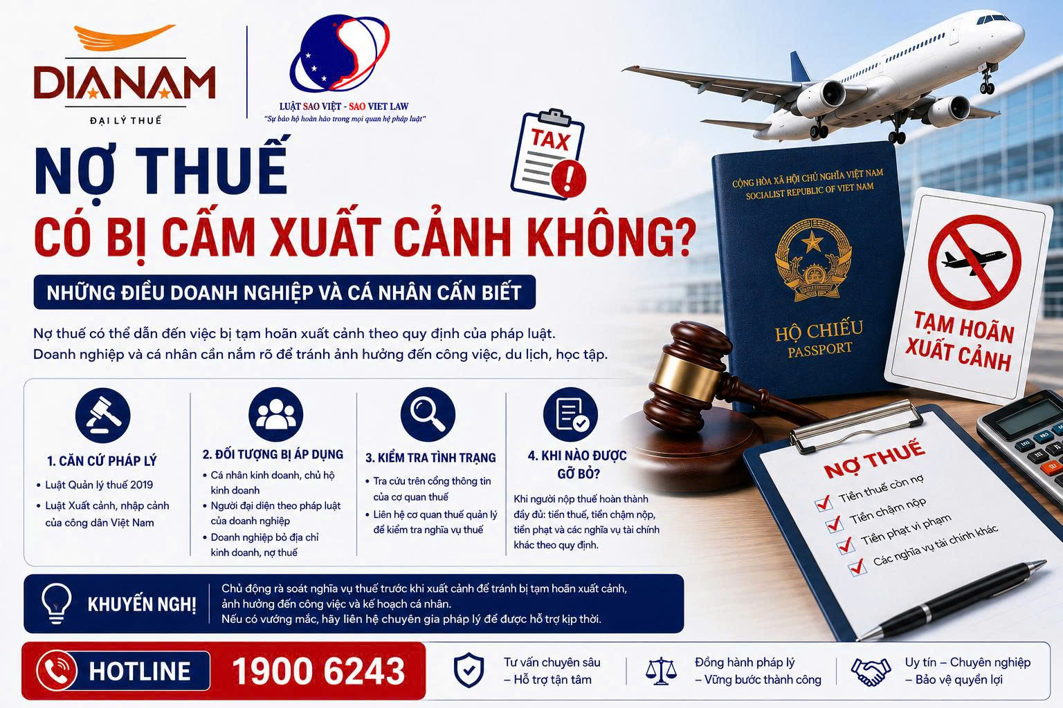 NỢ THUẾ CÓ BỊ CẤM XUẤT CẢNH KHÔNG? NHỮNG ĐIỀU DOANH NGHIỆP VÀ CÁ NHÂN CẦN BIẾT